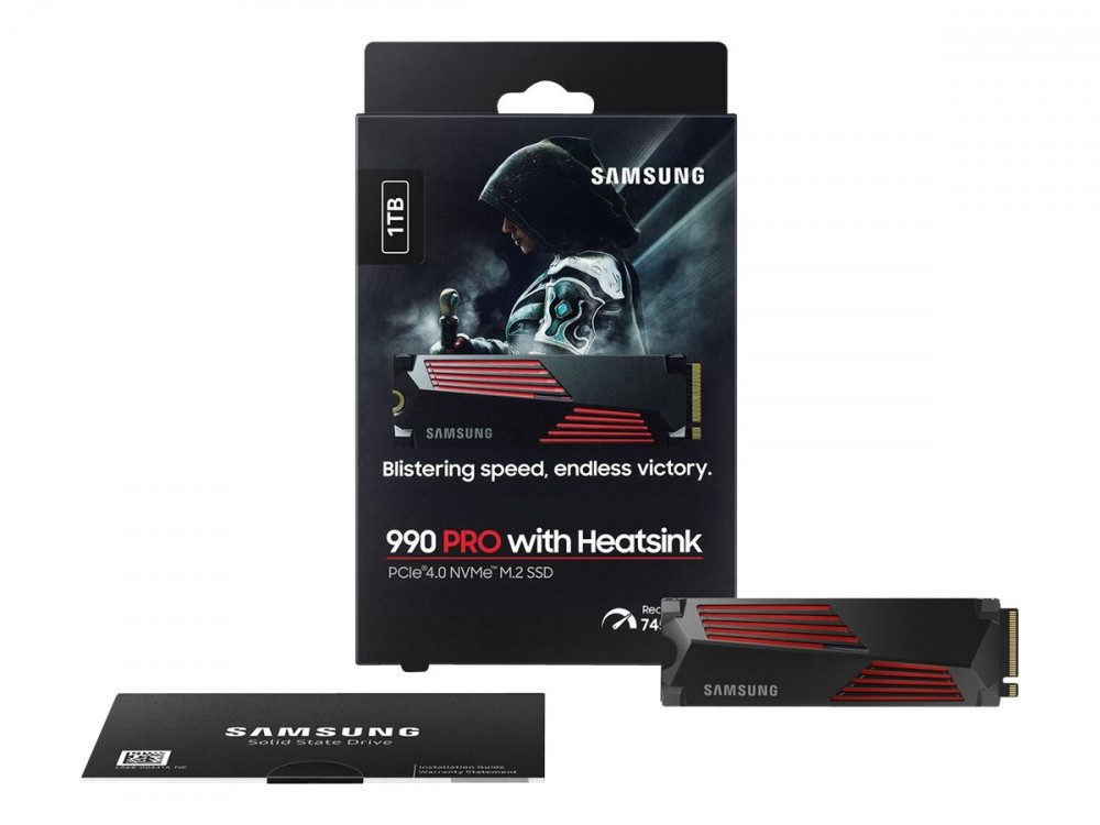 1TB Samsung 990 Pro M.2 NVMe SSD meghajtó hűtőbordával (MZ-V9P1T0GW) 5 év garanciával!