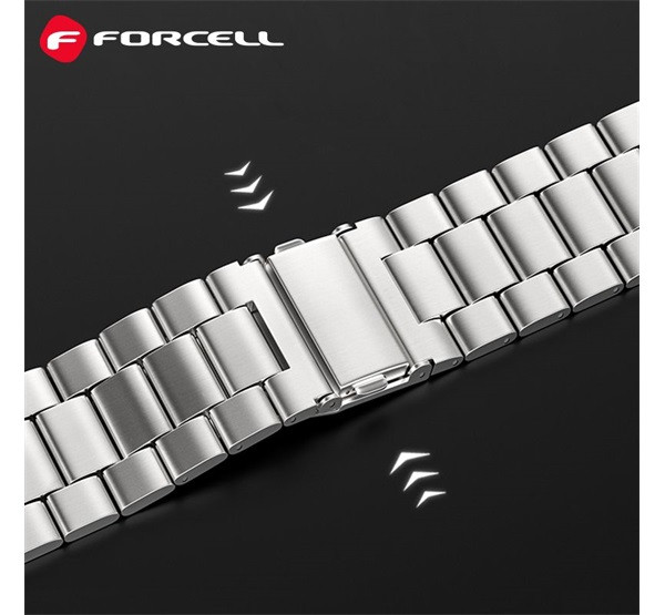 Forcell FA10 Apple Watch 38/40/41mm fém szíj, ezüst