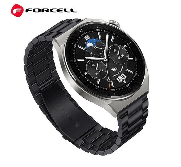 Forcell FS06 Samsung Watch 20mm fém szíj, fekete