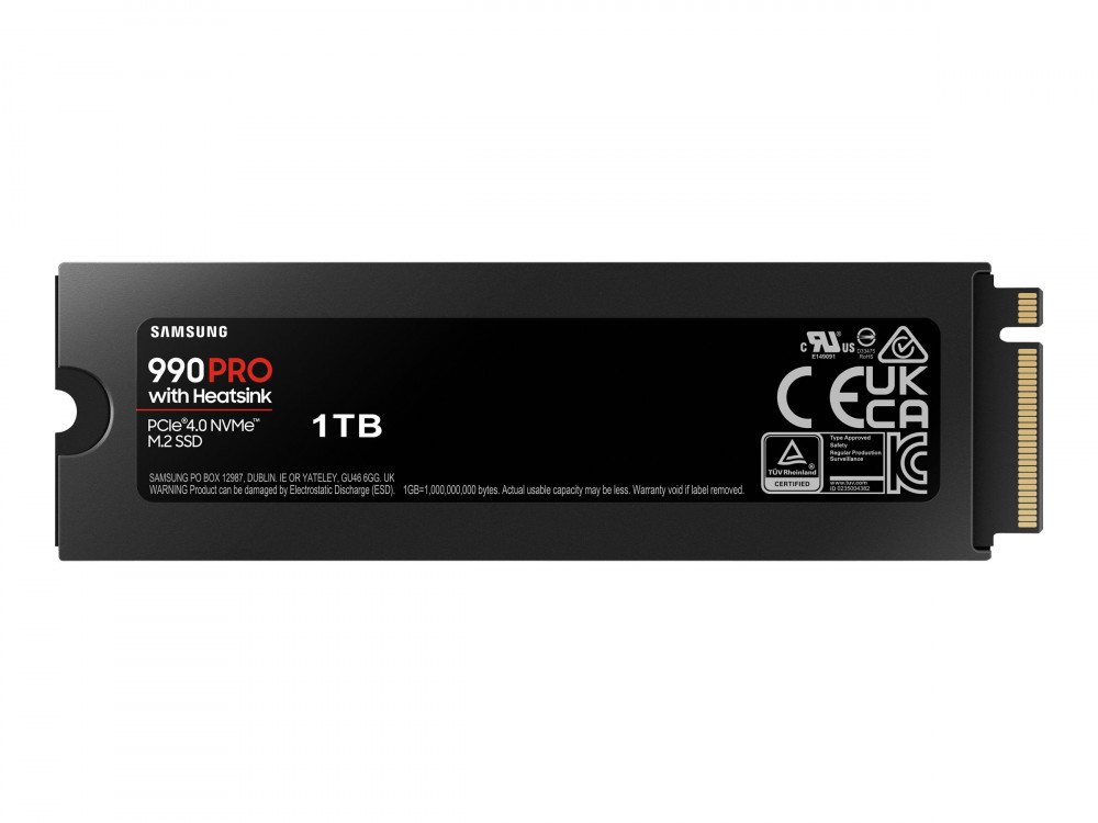 1TB Samsung 990 Pro M.2 NVMe SSD meghajtó hűtőbordával (MZ-V9P1T0GW) 5 év garanciával!